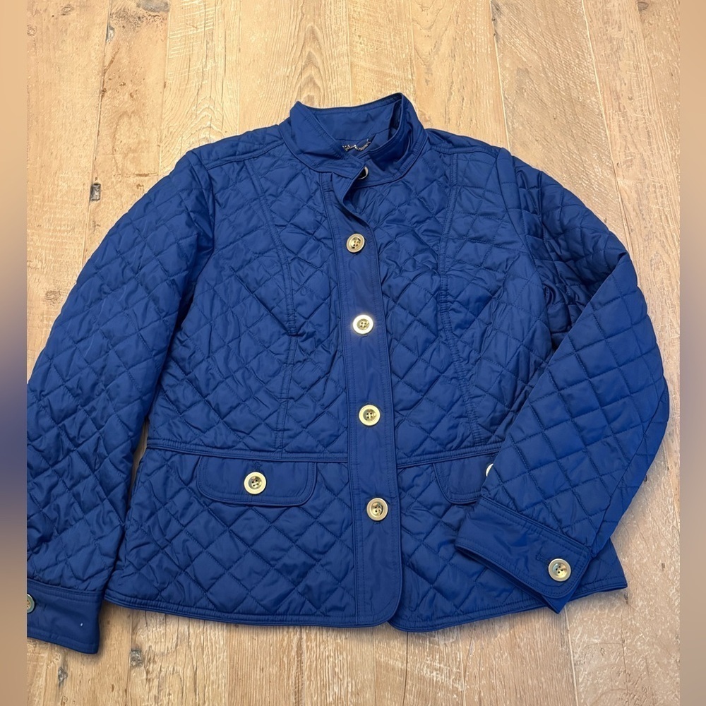 Charter Club Jacket Quilted  Blue SZ L EUC
